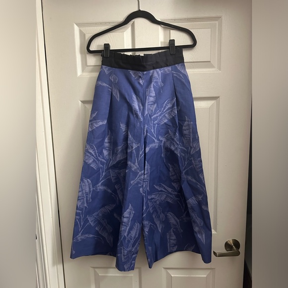 BAYOU PALMS PRINT DENIM PAPERBAG WAIST PANT TYRESE SYDONNA OBO - Picture 4 of 6